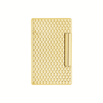 S.T. Dupont Diamond Point Initial Guilloche Lighter - Gold