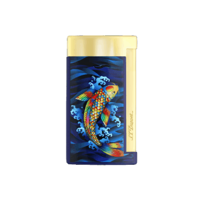 S.T. Dupont Koi Fish Slim 7 Lighter - Blue & Gold