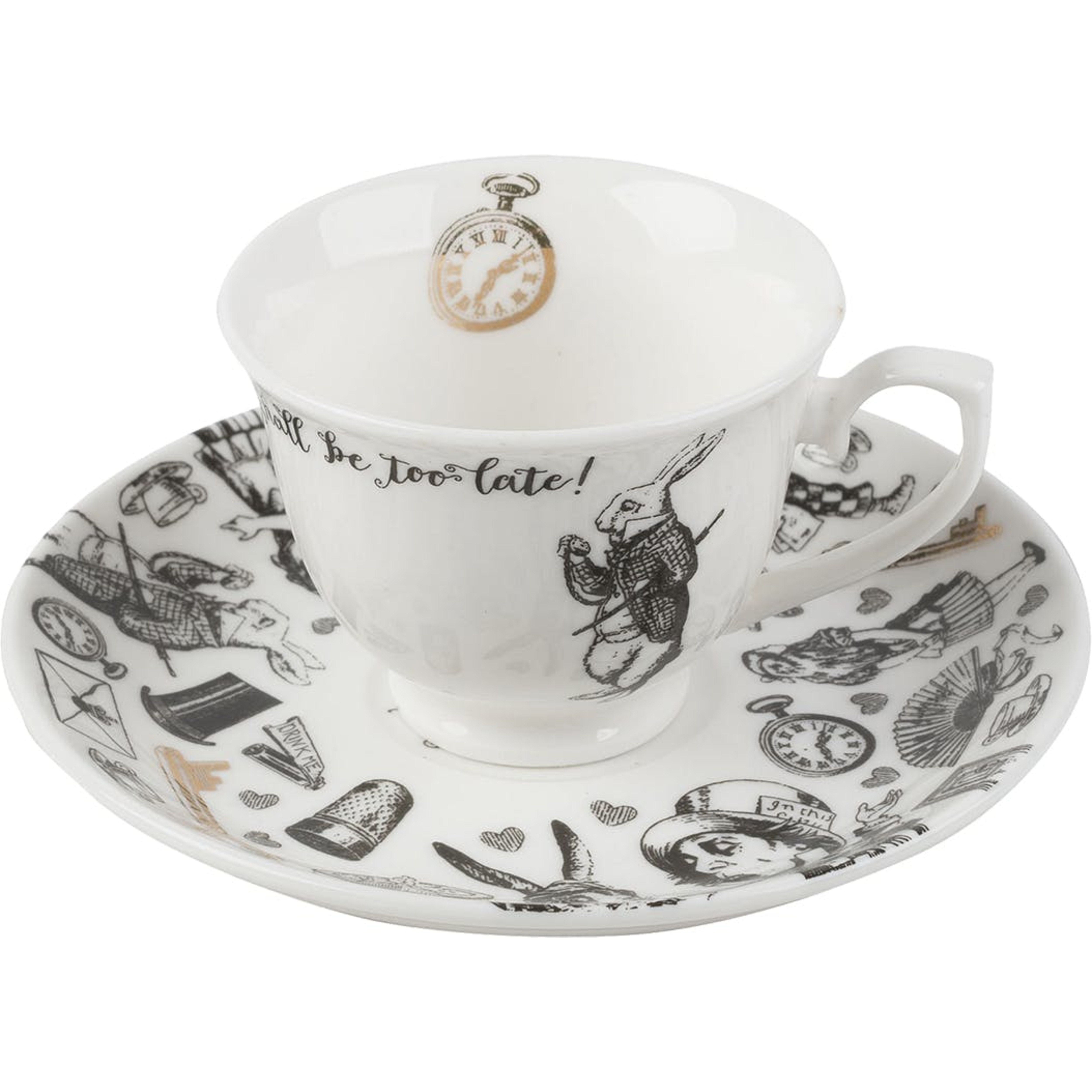 Victoria & Albert Alice In Wonderland Espresso Cup & Saucer Set
