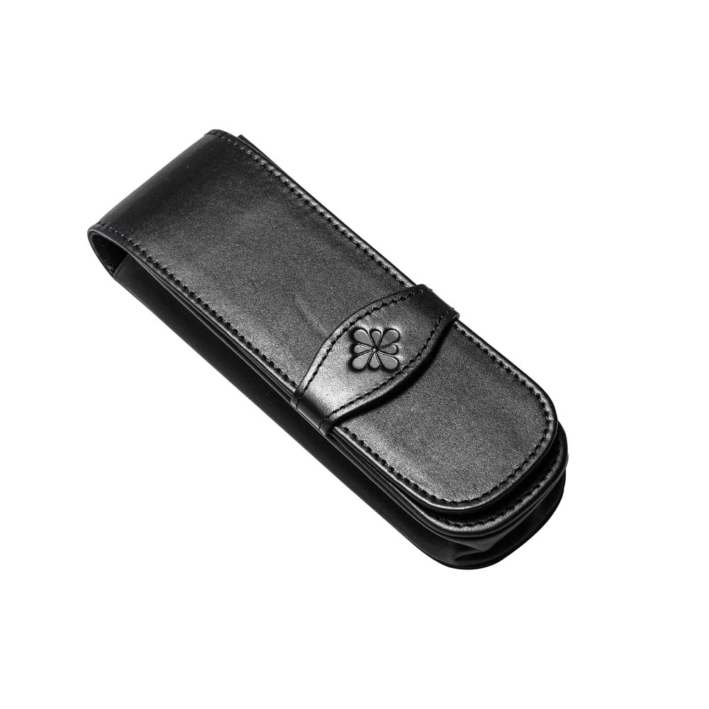 Diplomat Double Leather Pen Case - Black