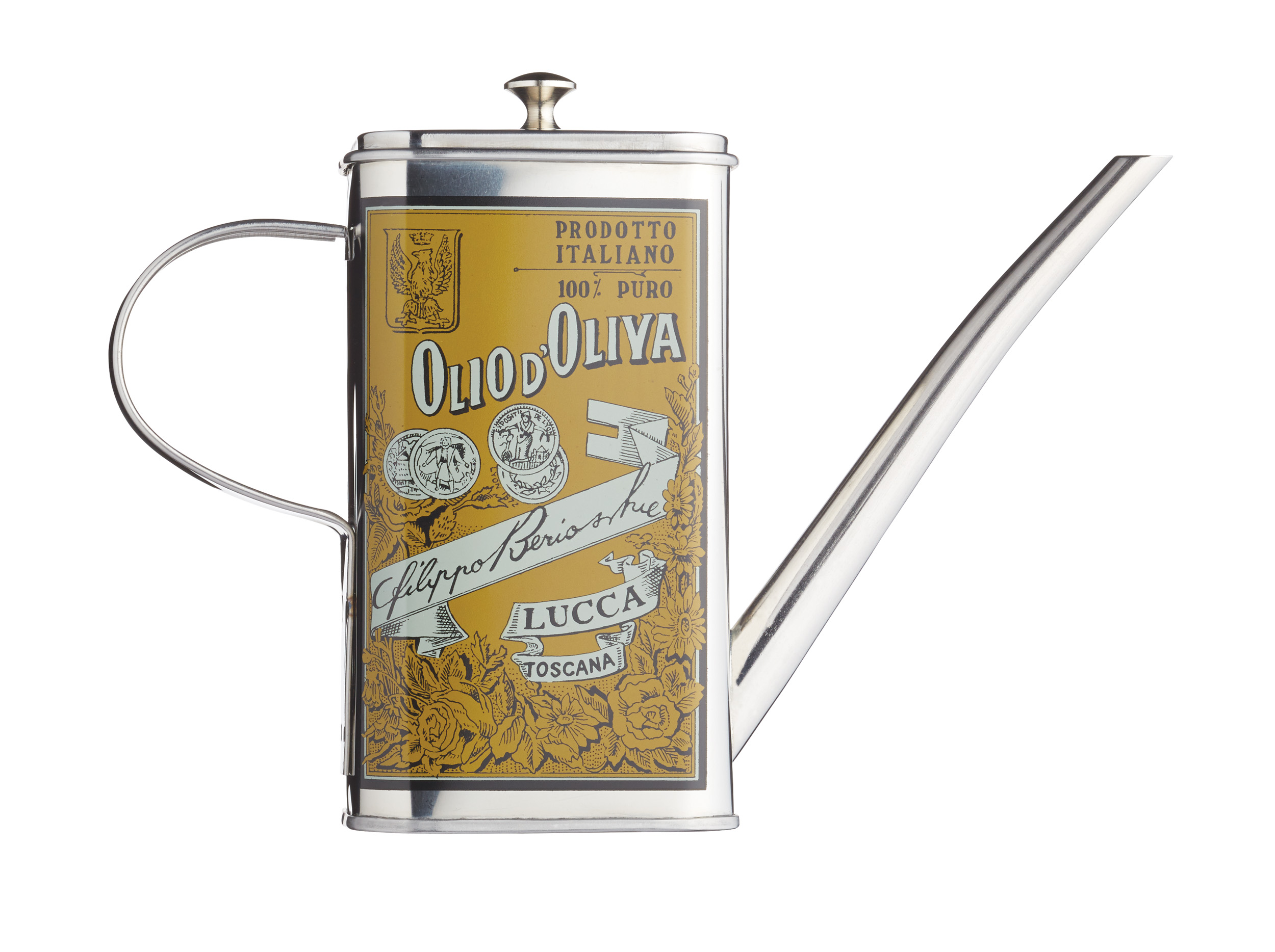 KitchenCraft World of Flavours Italian Stainless Steel 500ml Oil Can Drizzler