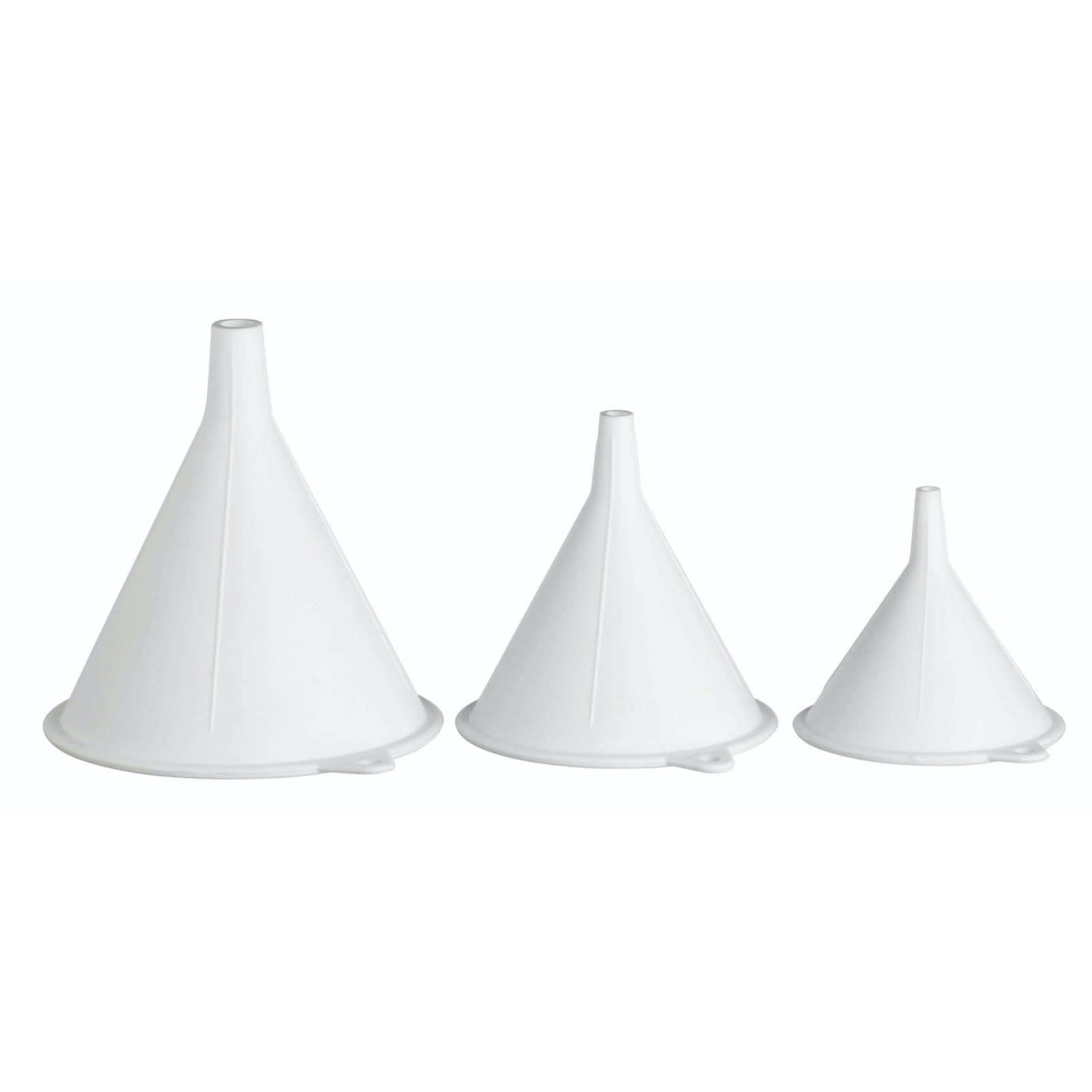 KitchenCraft 3 x Polypropylene Food Funnels - 6.5, 8 & 10cm