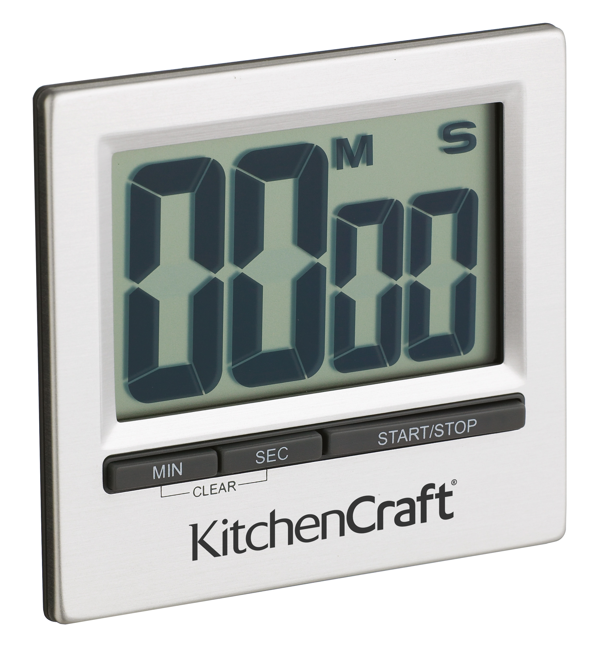KitchenCraft Large Easy Read 100 Minute Timer - Chrome