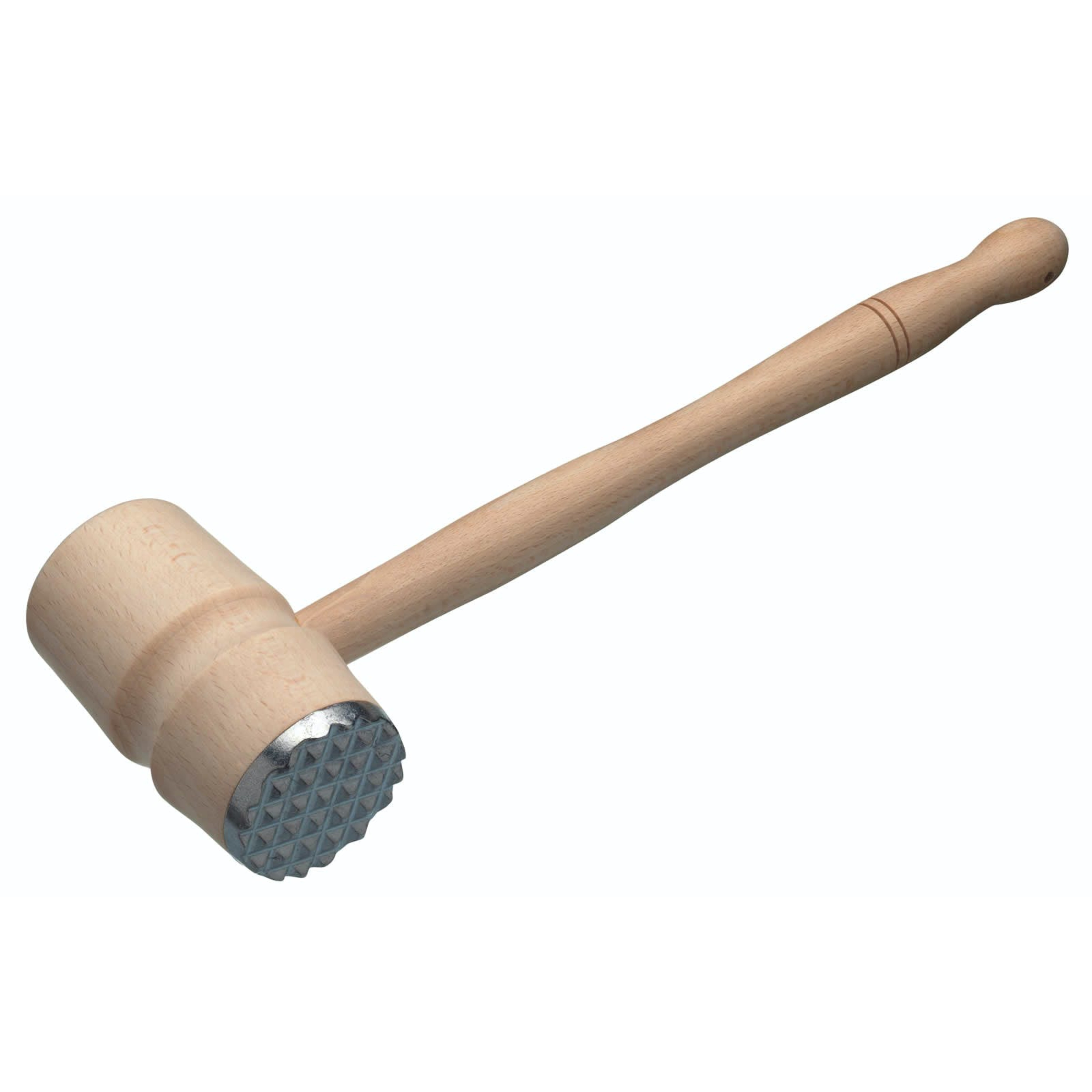KitchenCraft Wooden Meat Mallet Tenderising with Metal End - Beech
