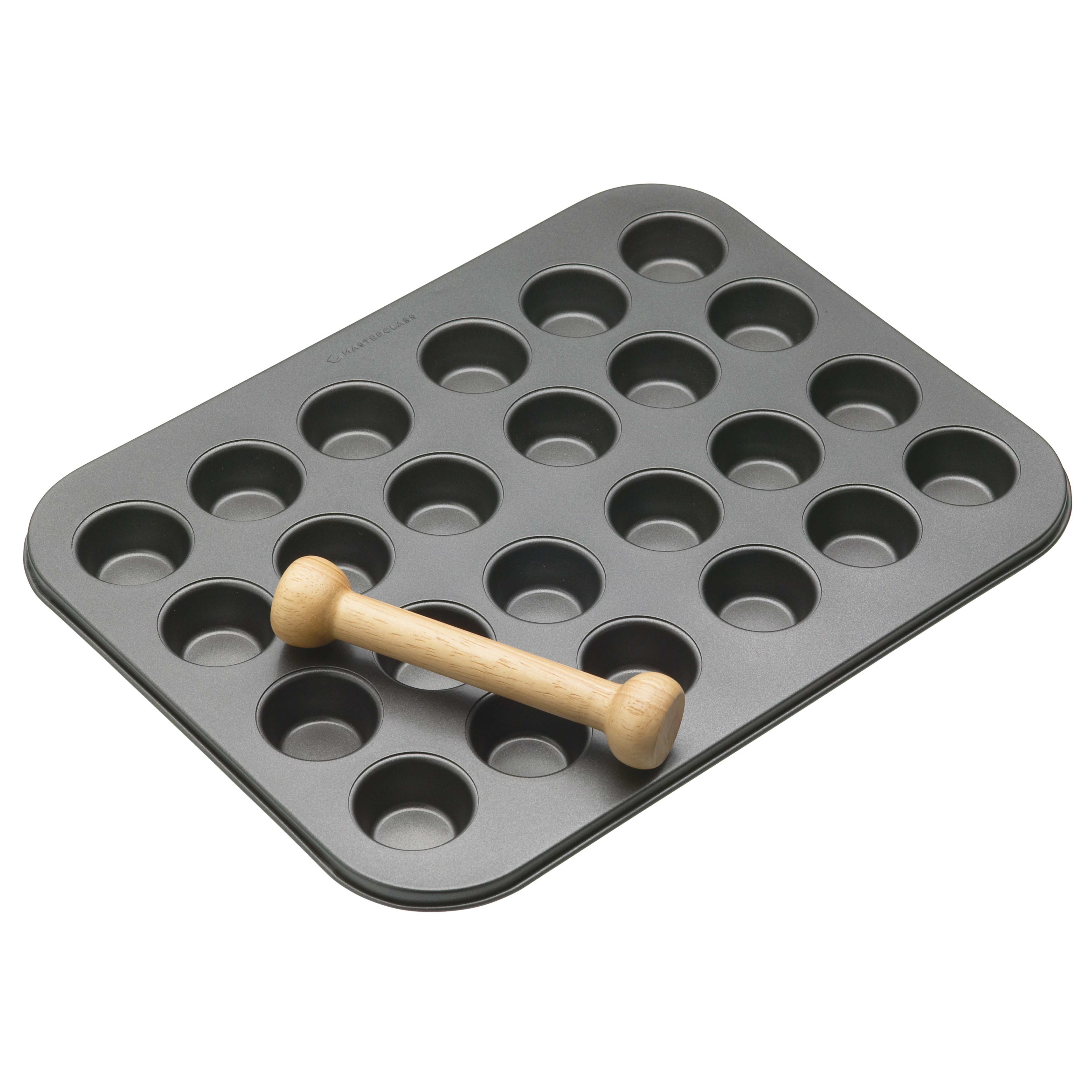 Masterclass Non-Stick 24 Hole Muffin Tray with Tamper - 35 x 27cm
