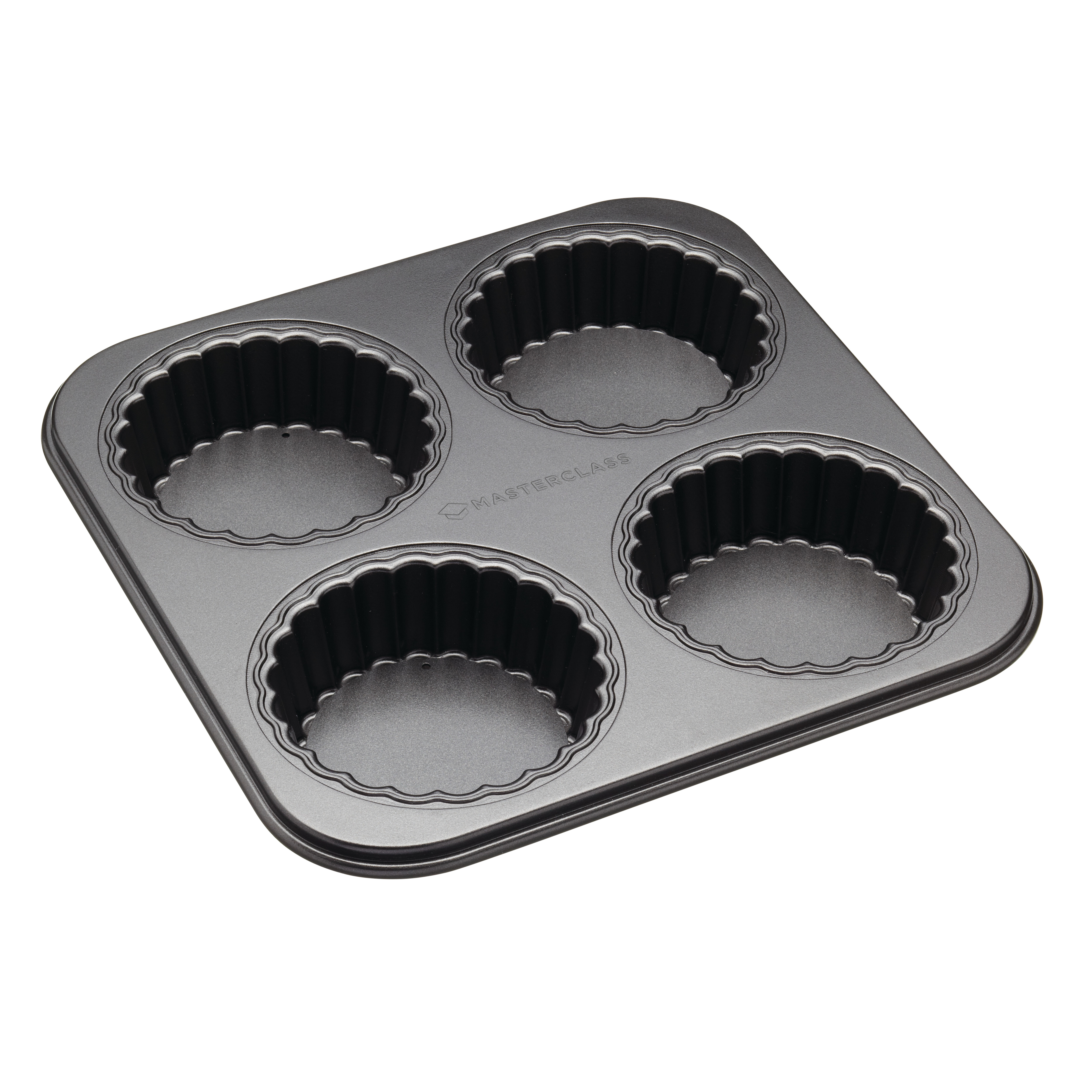 Masterclass Non-Stick 4 Hole Loose Bases Tartlet Pan - 26 x 26cm