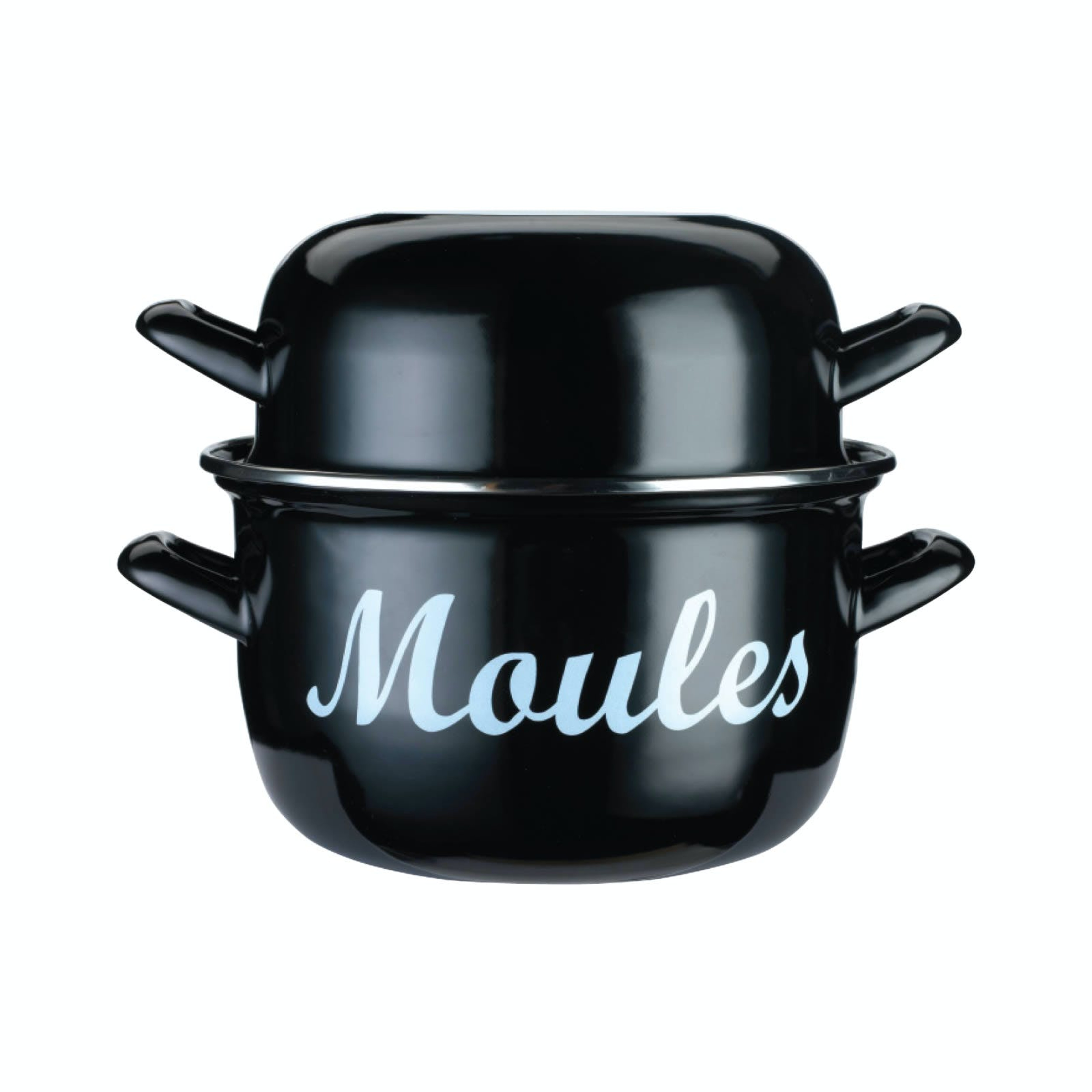 KitchenCraft World of Flavours Enamelled Steel Mussel Pot - 18cm