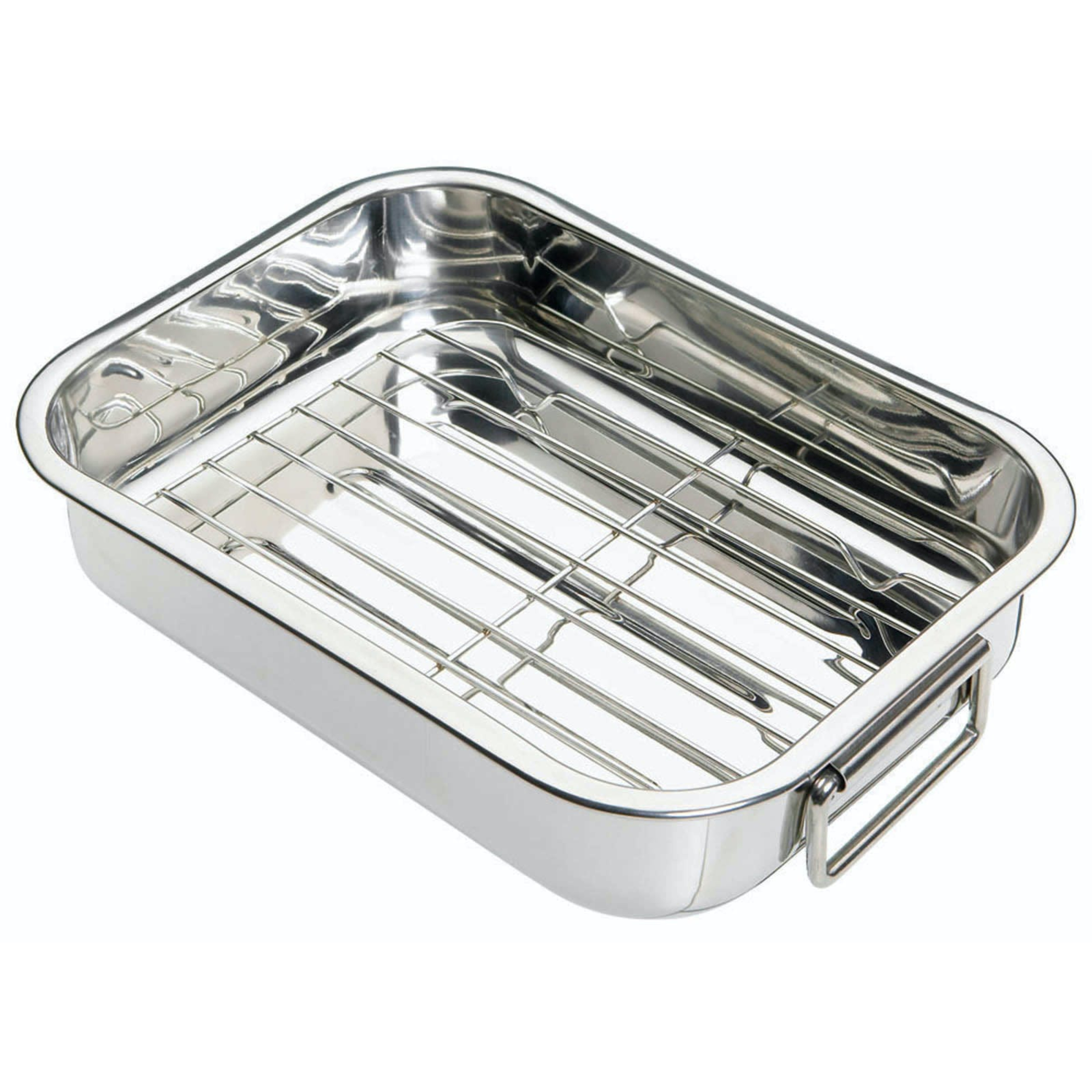 KitchenCraft Stainless Steel Roasting Pan with Rack - 27 x 20cm