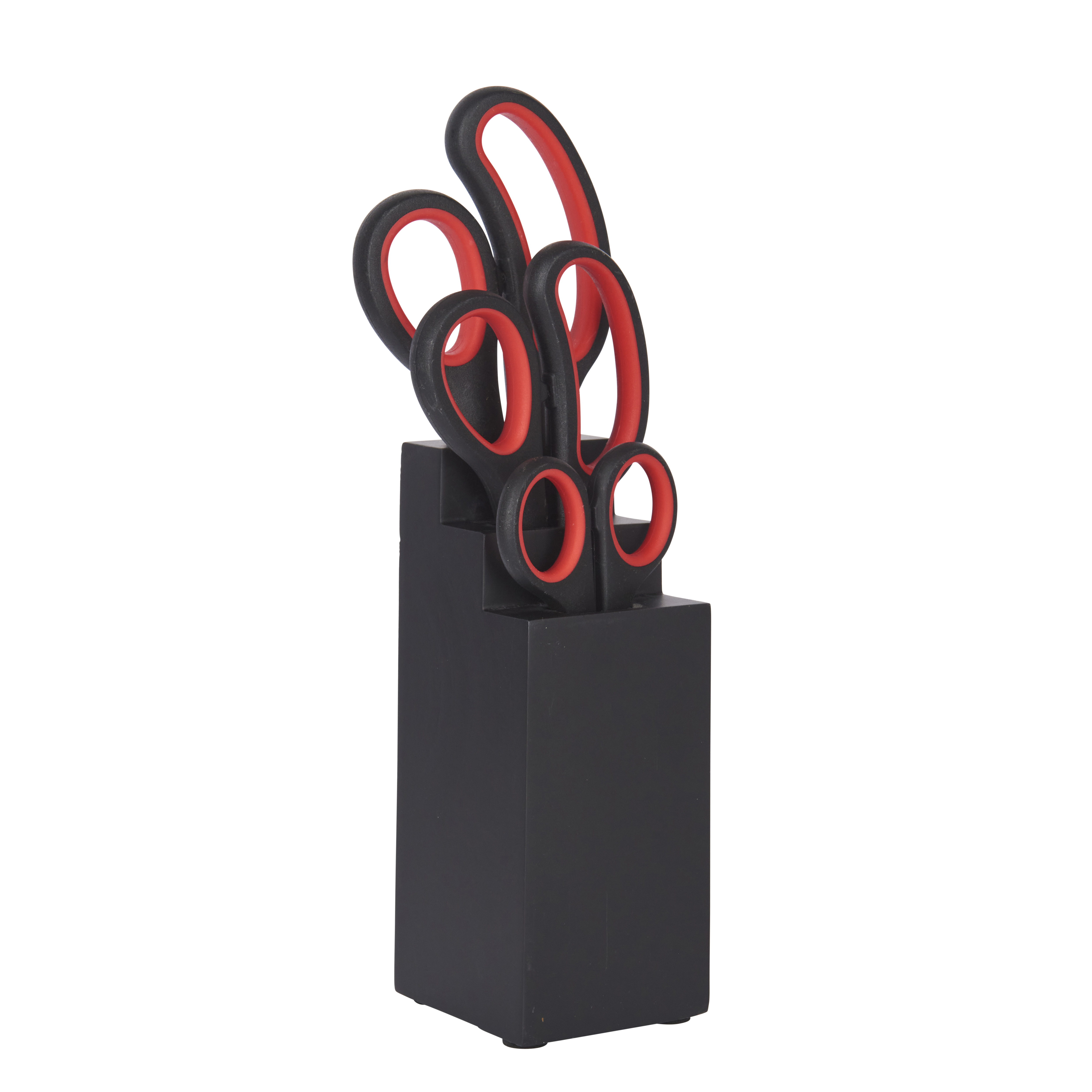 KitchenCraft 3 Piece Scissor Set & Block - Black