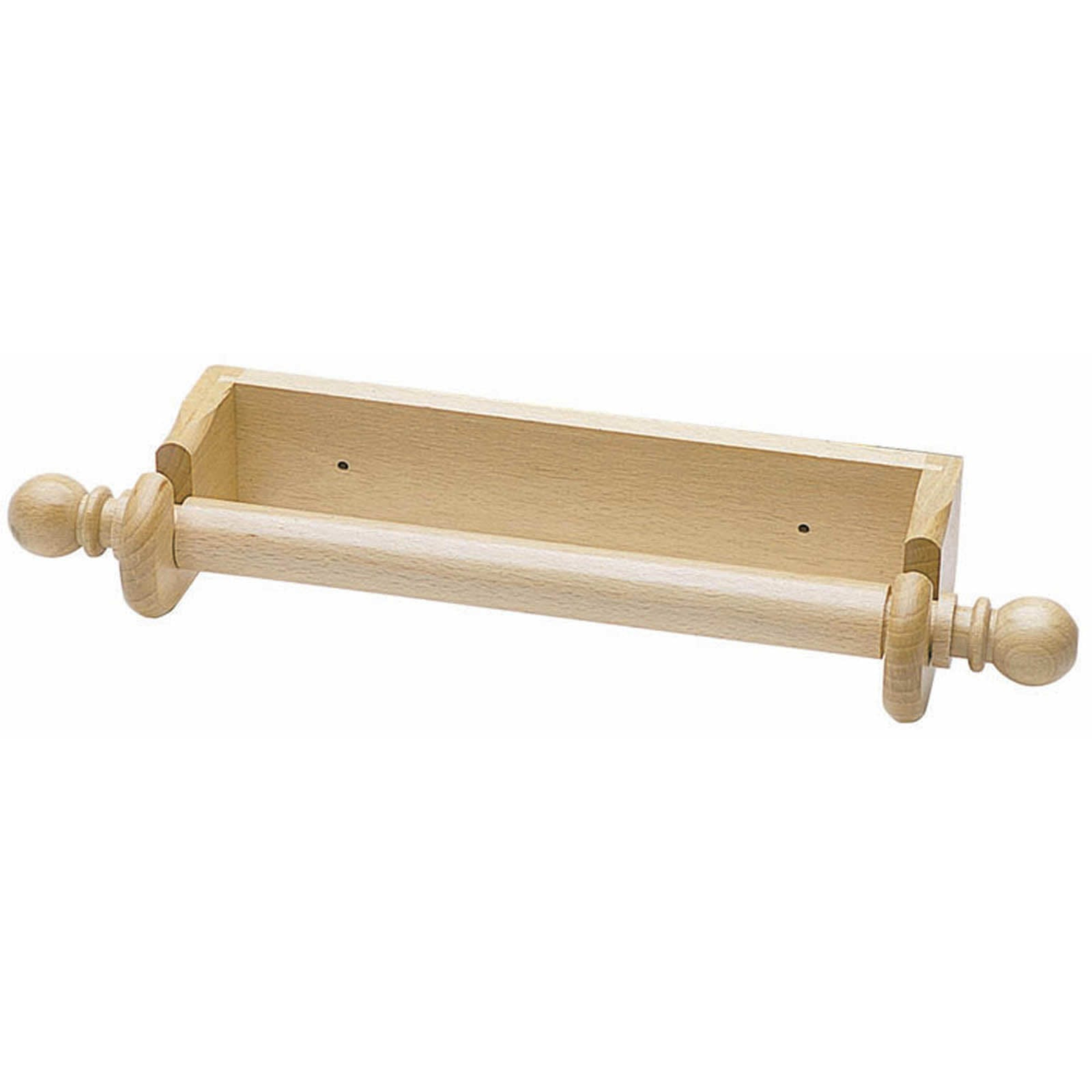 KitchenCraft Wooden Wall Mounted Paper Towel Holder - Beech