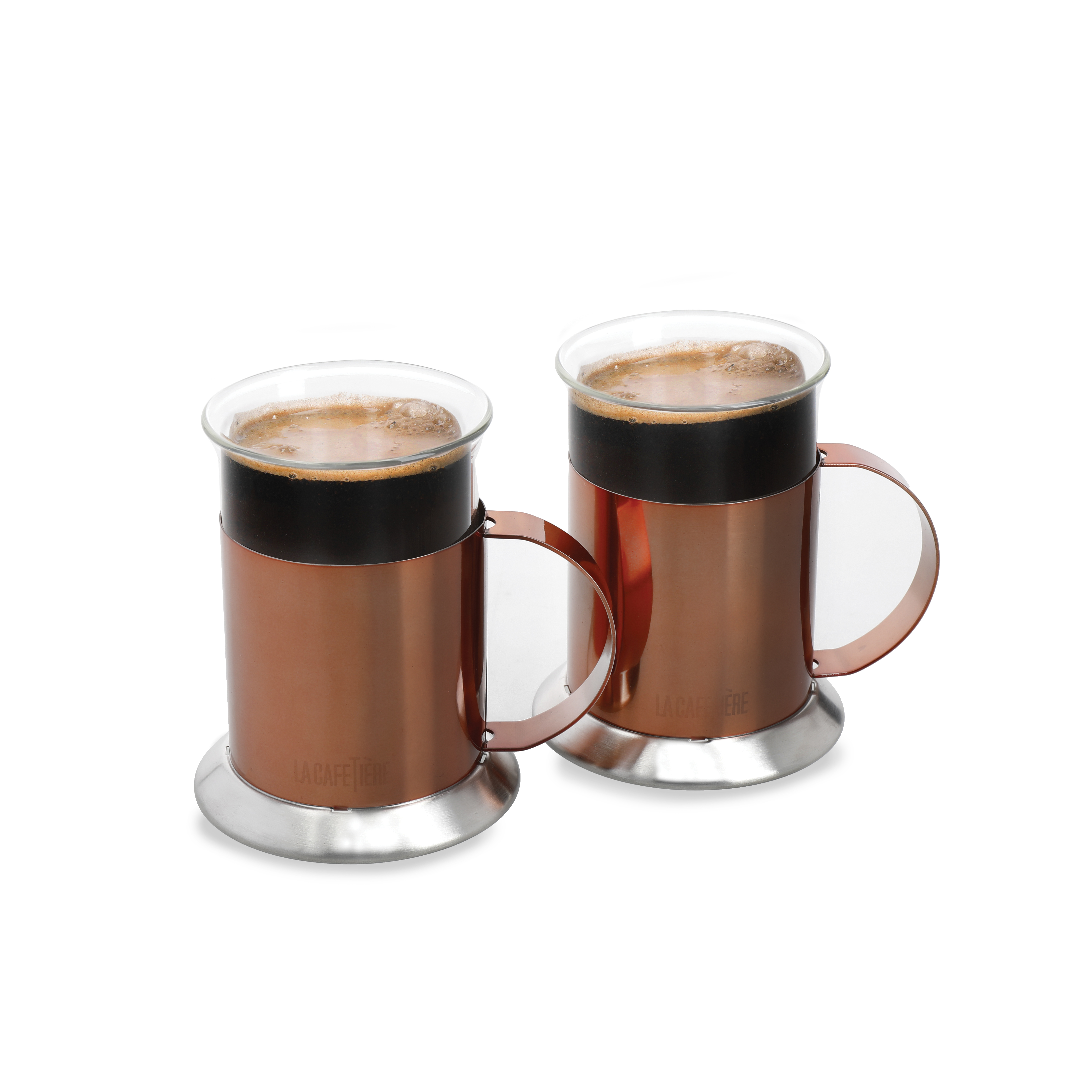 La Cafetiere 2 x 200ml Polished Copper Glass Cups