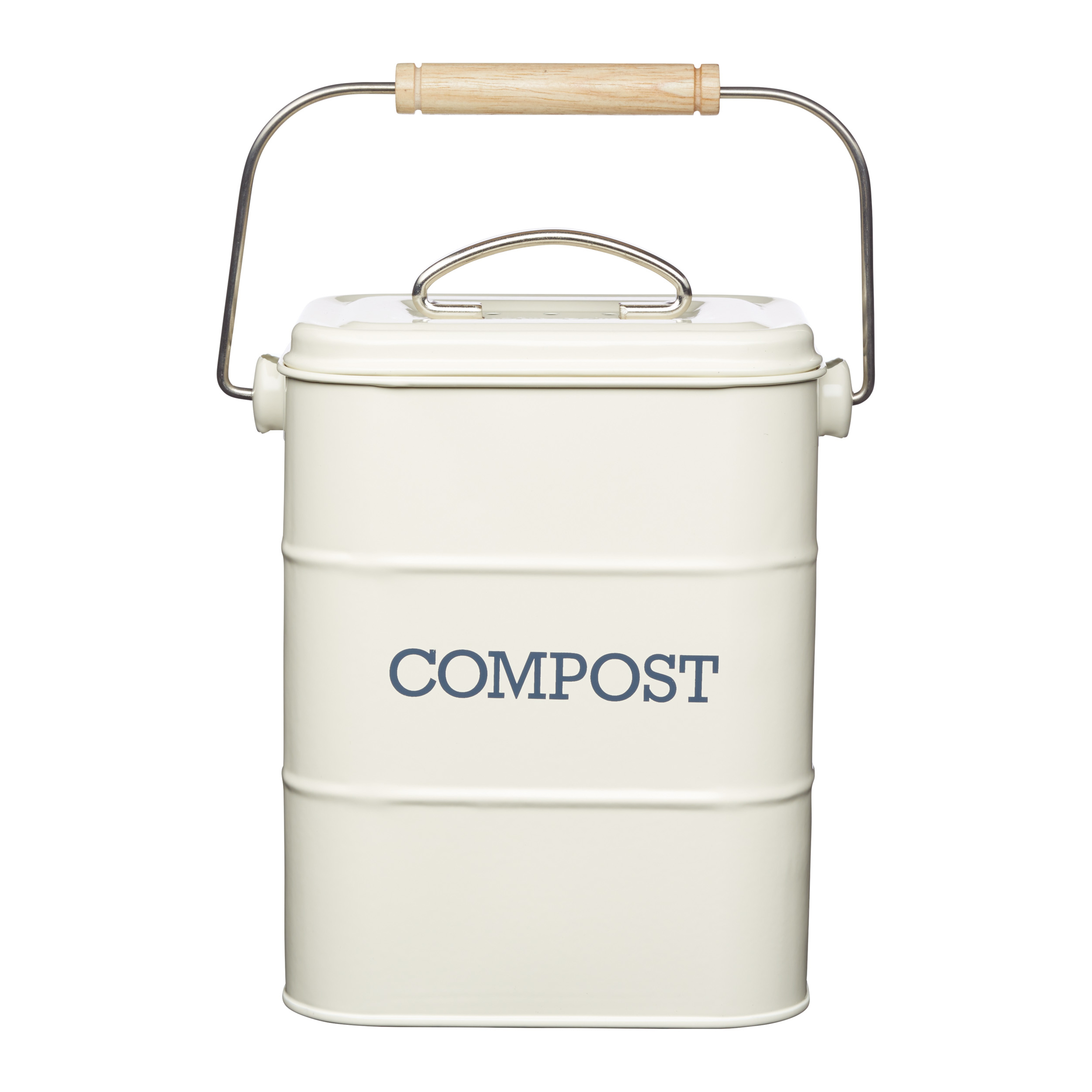 KitchenCraft Living Nostalgia 3 Litre Steel Compost Bin - Antique Cream