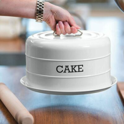 KitchenCraft Living Nostalgia Airtight Domed Cake Tin - French Grey