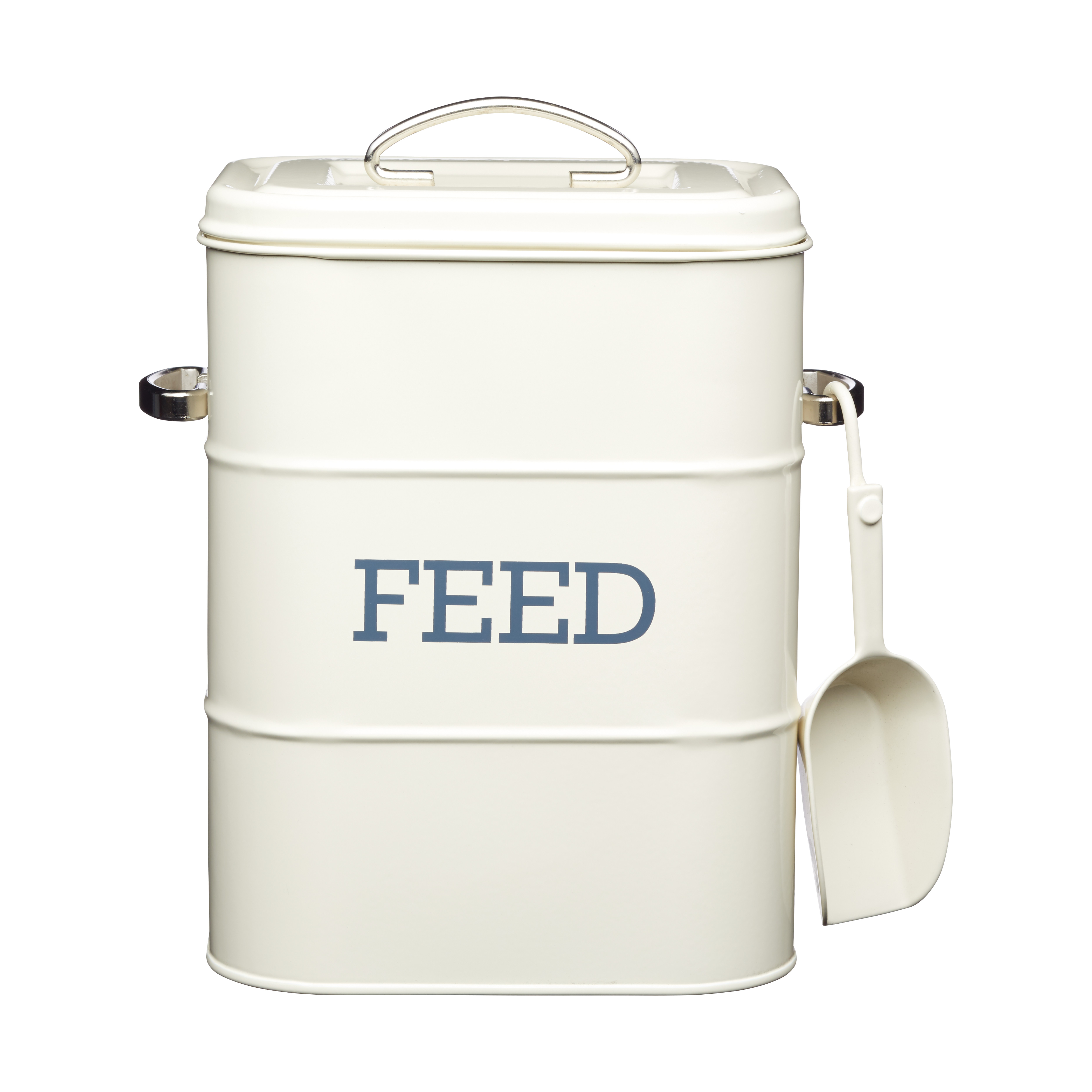 KitchenCraft Living Nostalgia Steel Feed Tin - Antique Cream