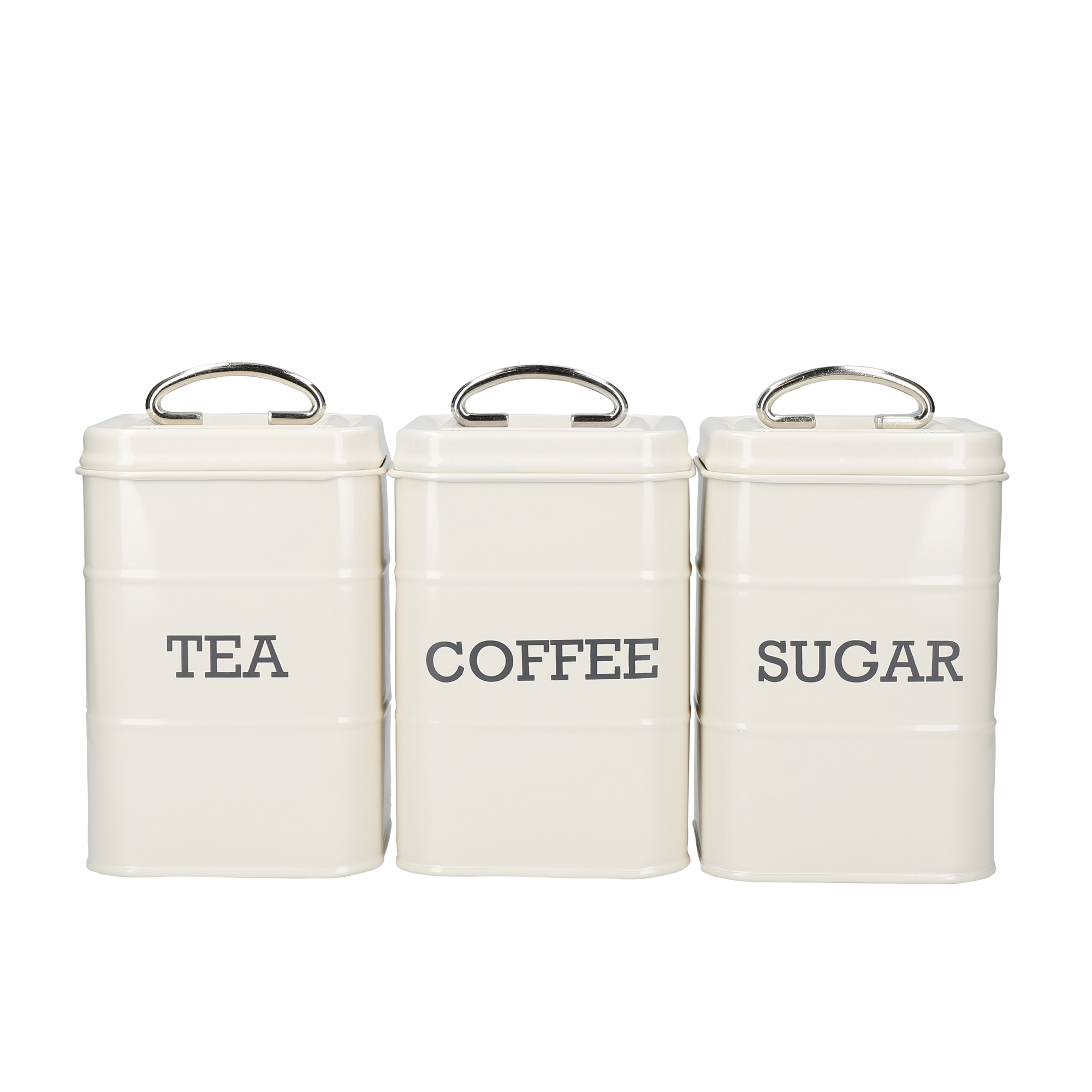 KitchenCraft Living Nostalgia Tea, Coffee & Sugar Canisters - Antique Cream