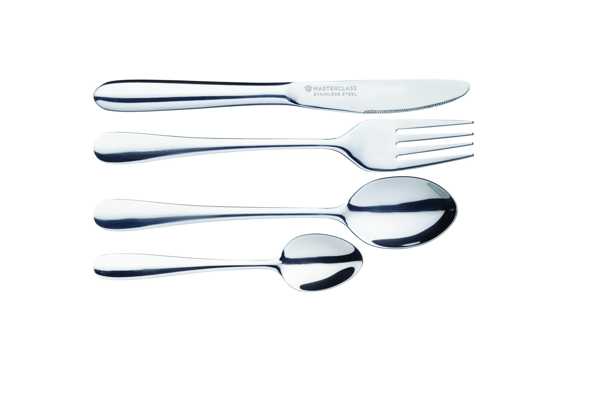 Masterclass Stainless Steel Four Piece Childrens Cutlery Set