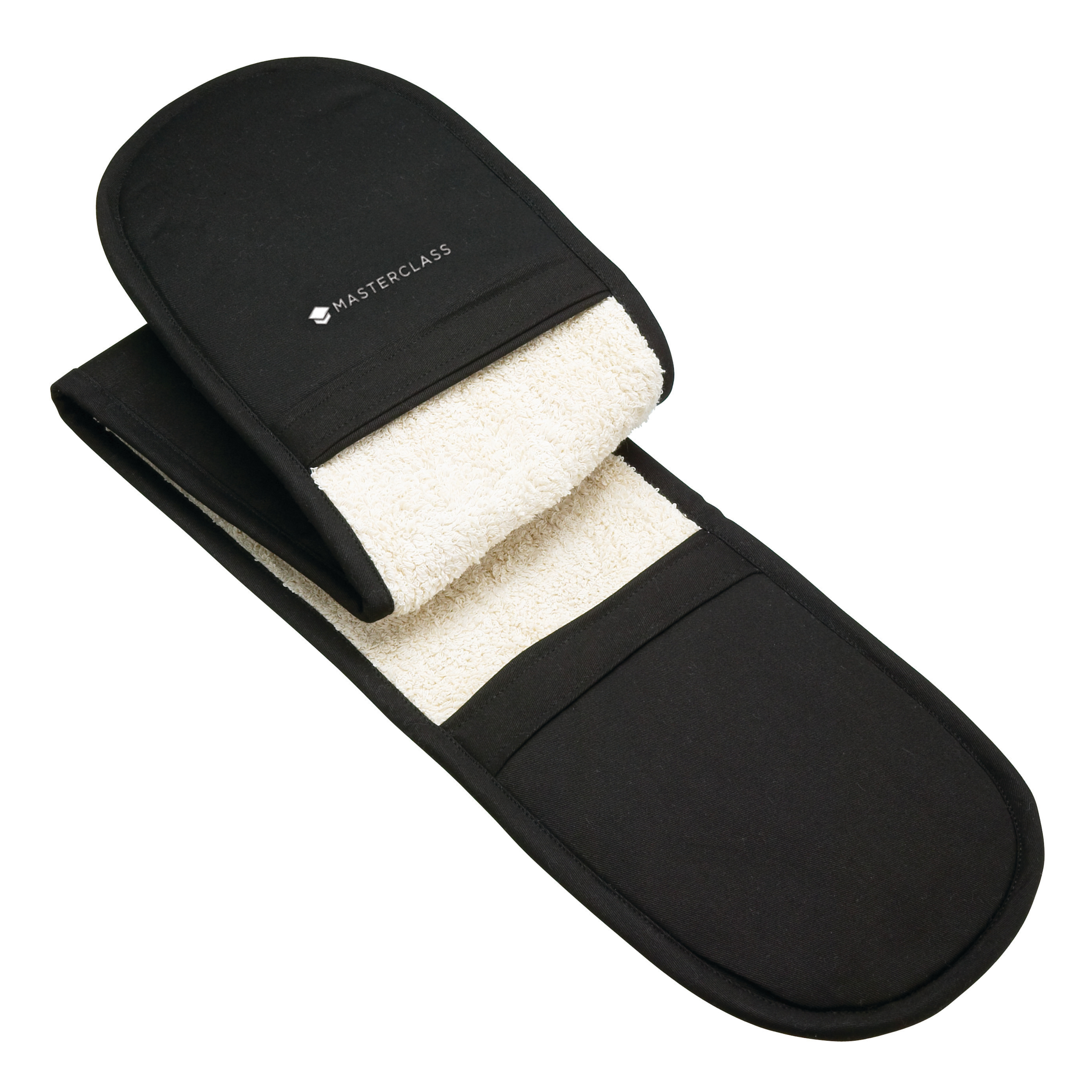 Masterclass Cotton Chefs Double Oven Glove - Black
