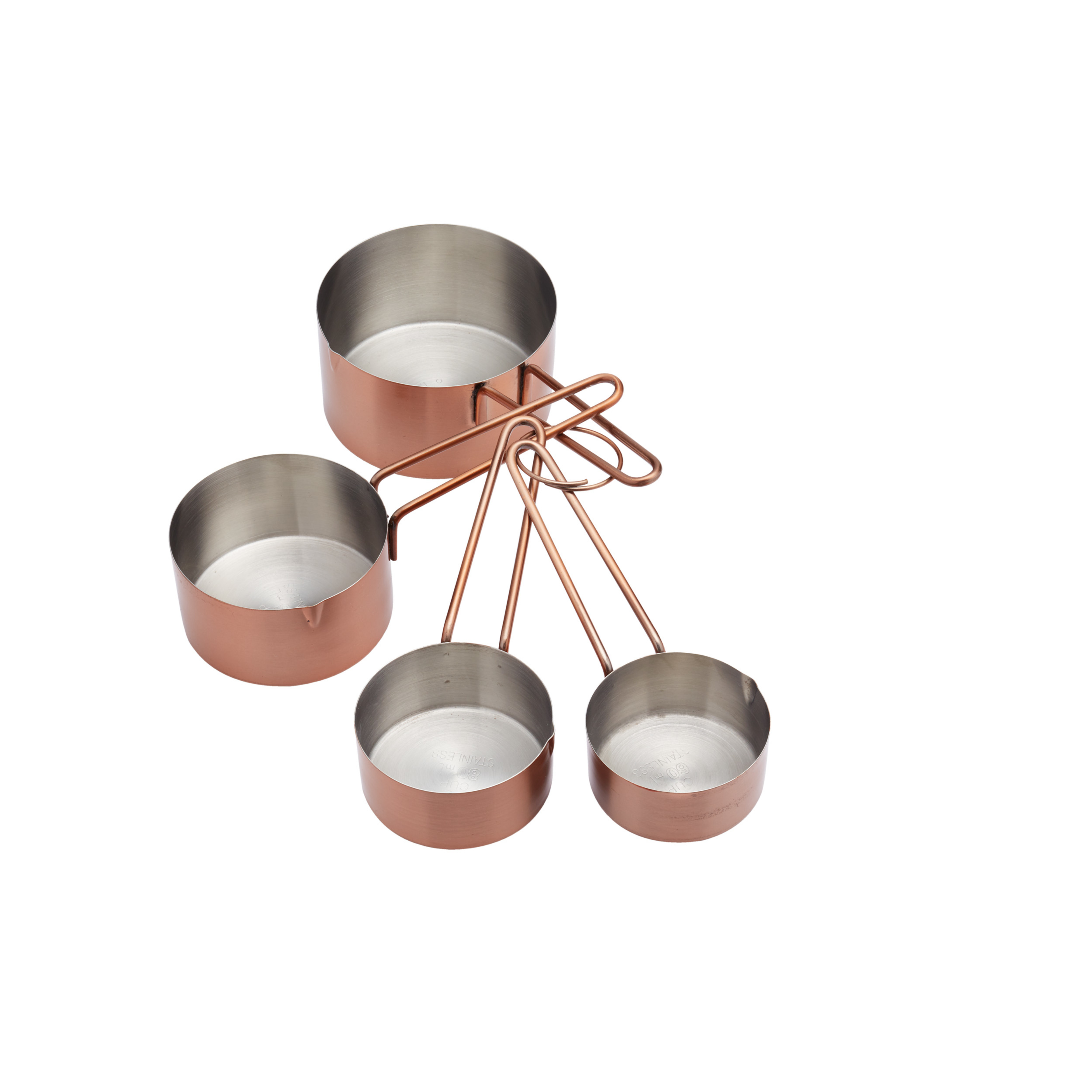 Masterclass Stainless Steel Measuring Cup Set - Copper