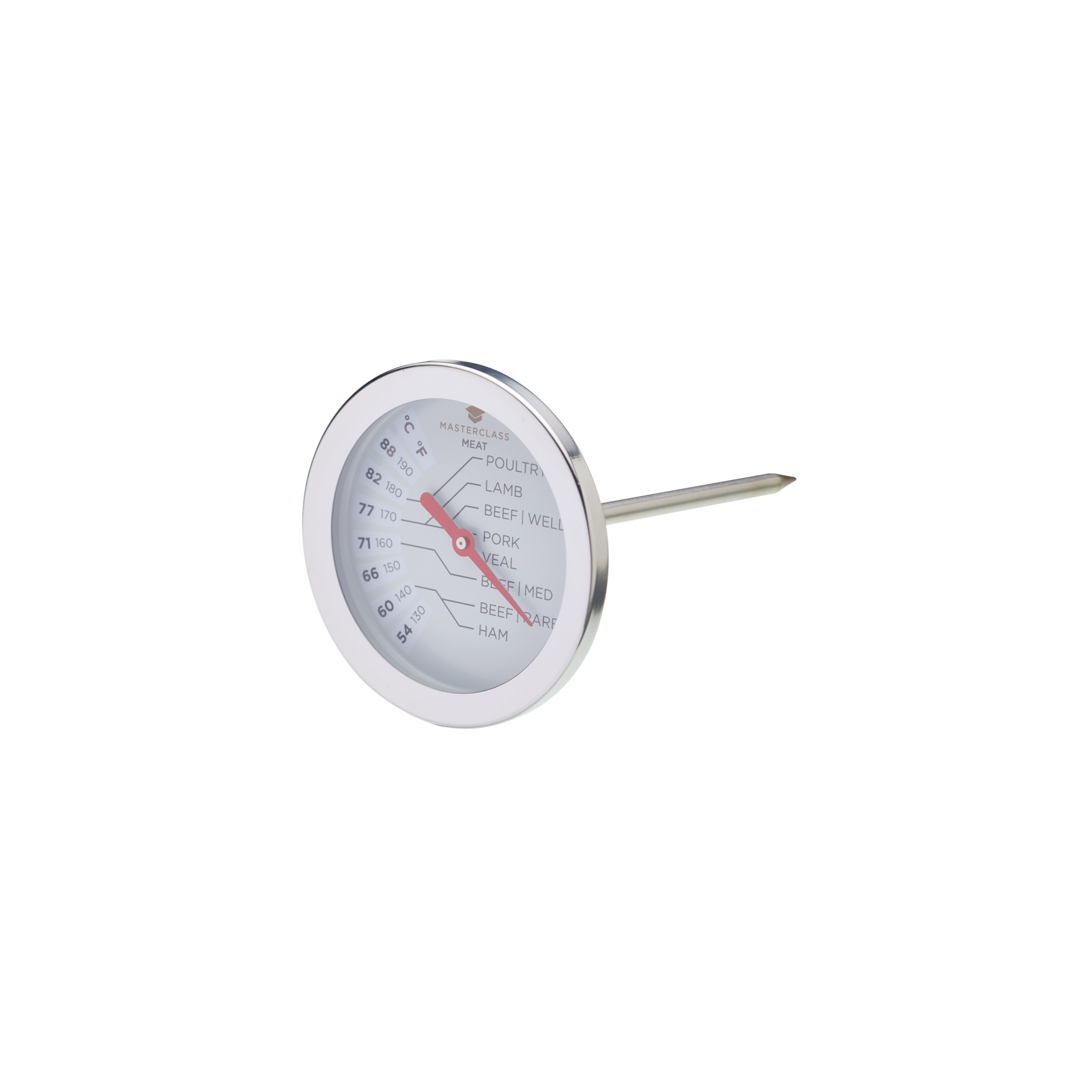 Masterclass Deluxe Stainless Steel 7.5cm Meat Thermometer