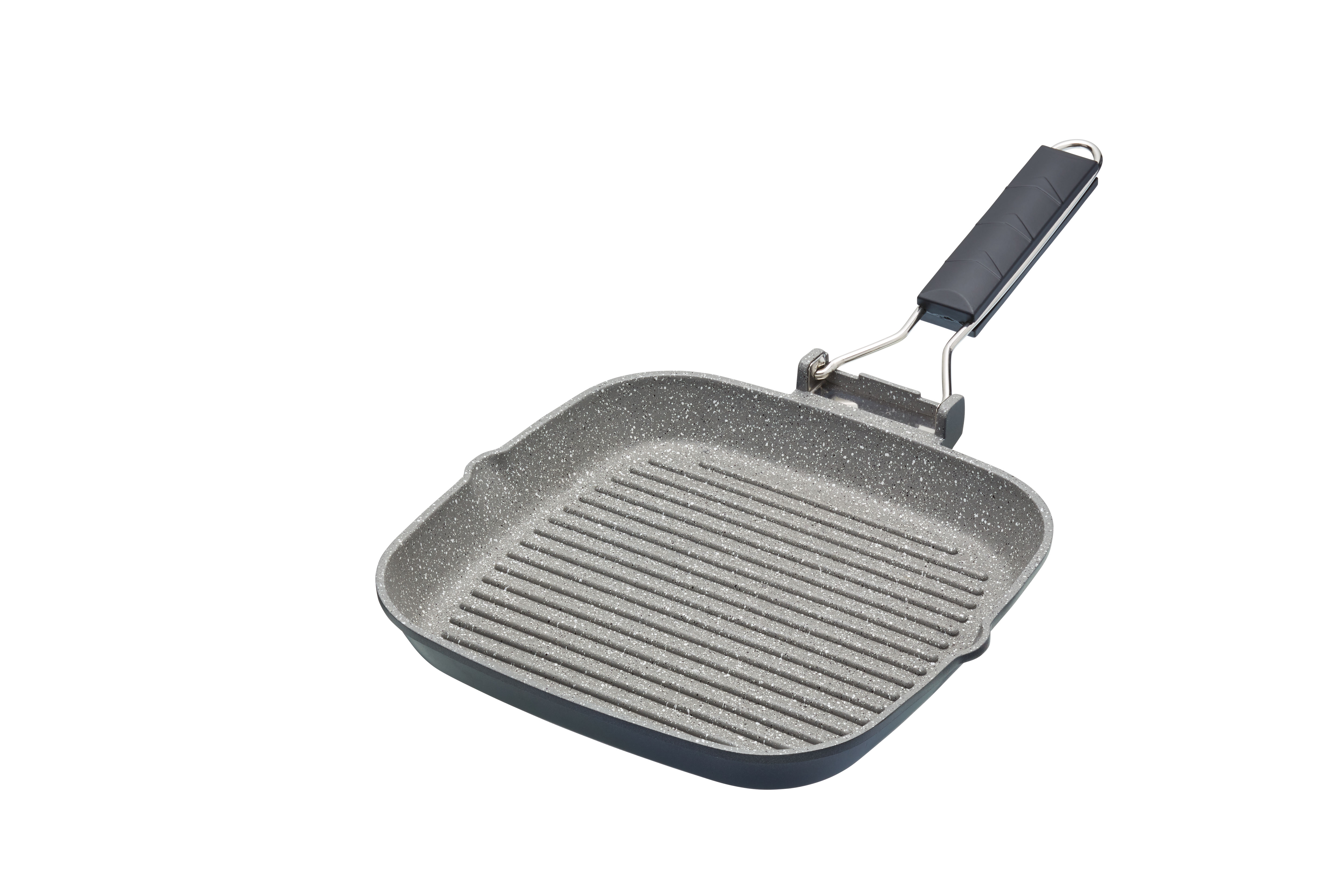 Masterclass Cast Aluminium Grill Pan with Folding Handle - 20cm