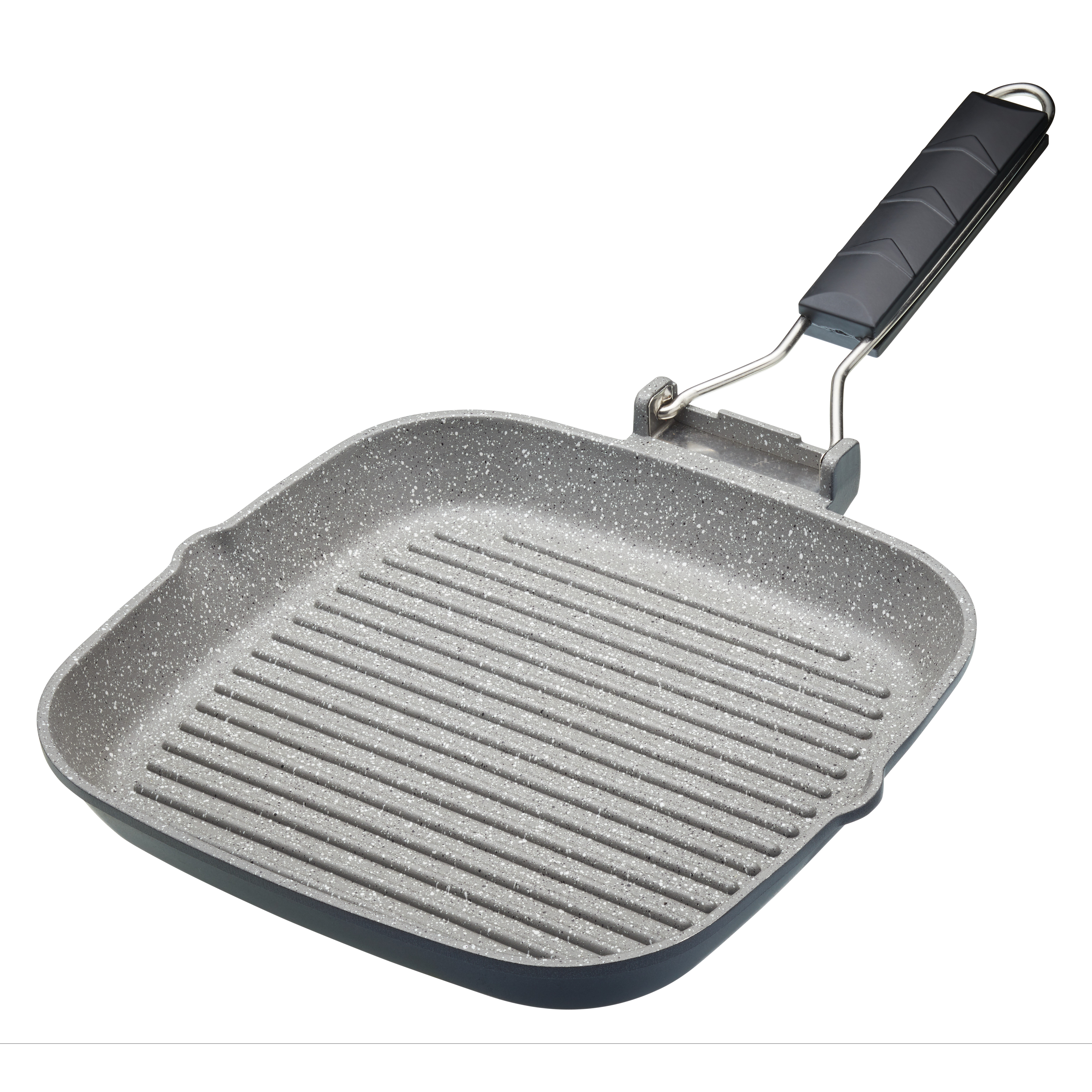 Masterclass Cast Aluminium Grill Pan with Folding Handle - 24cm