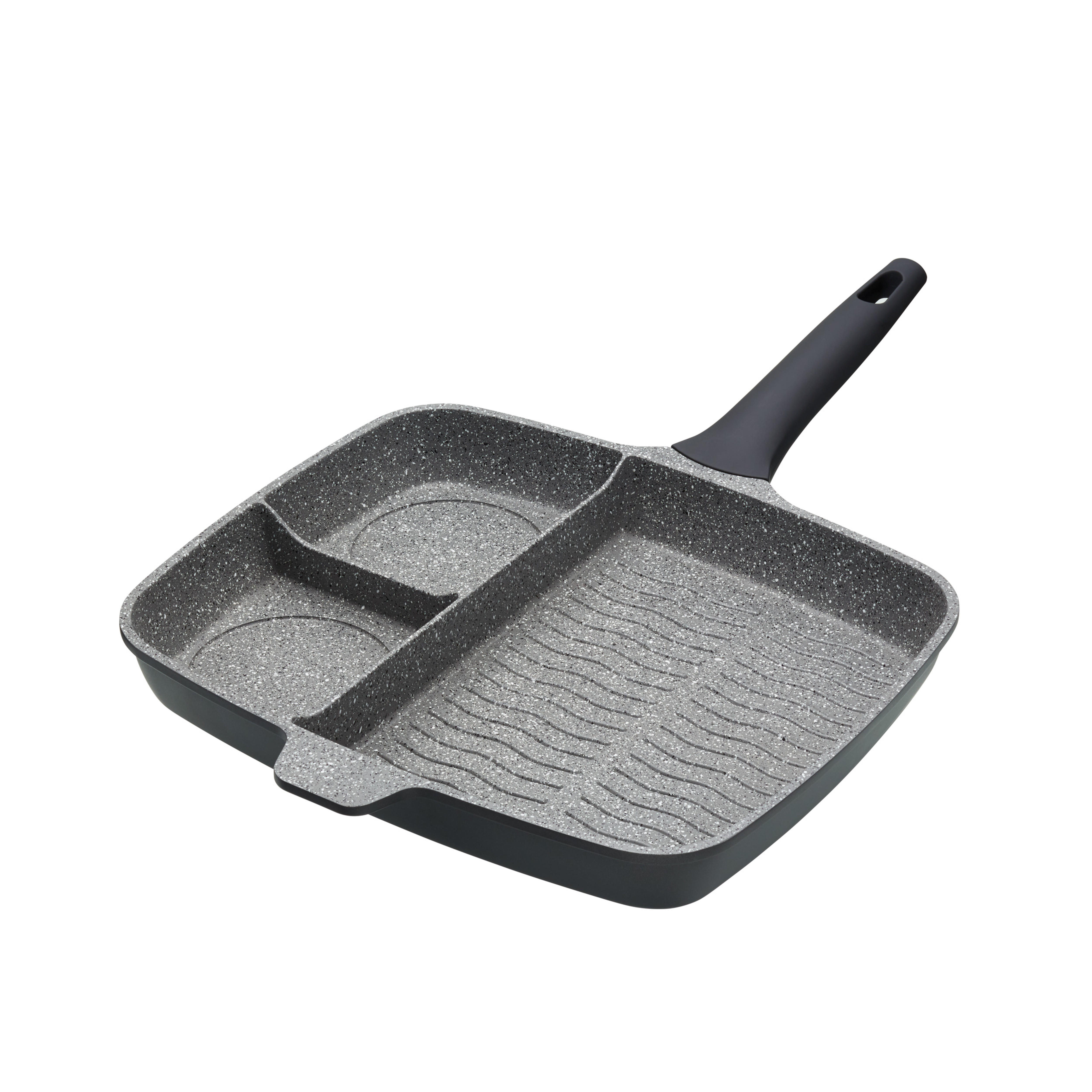 Masterclass Cast Aluminium 3 Section Grill Pan - 32cm
