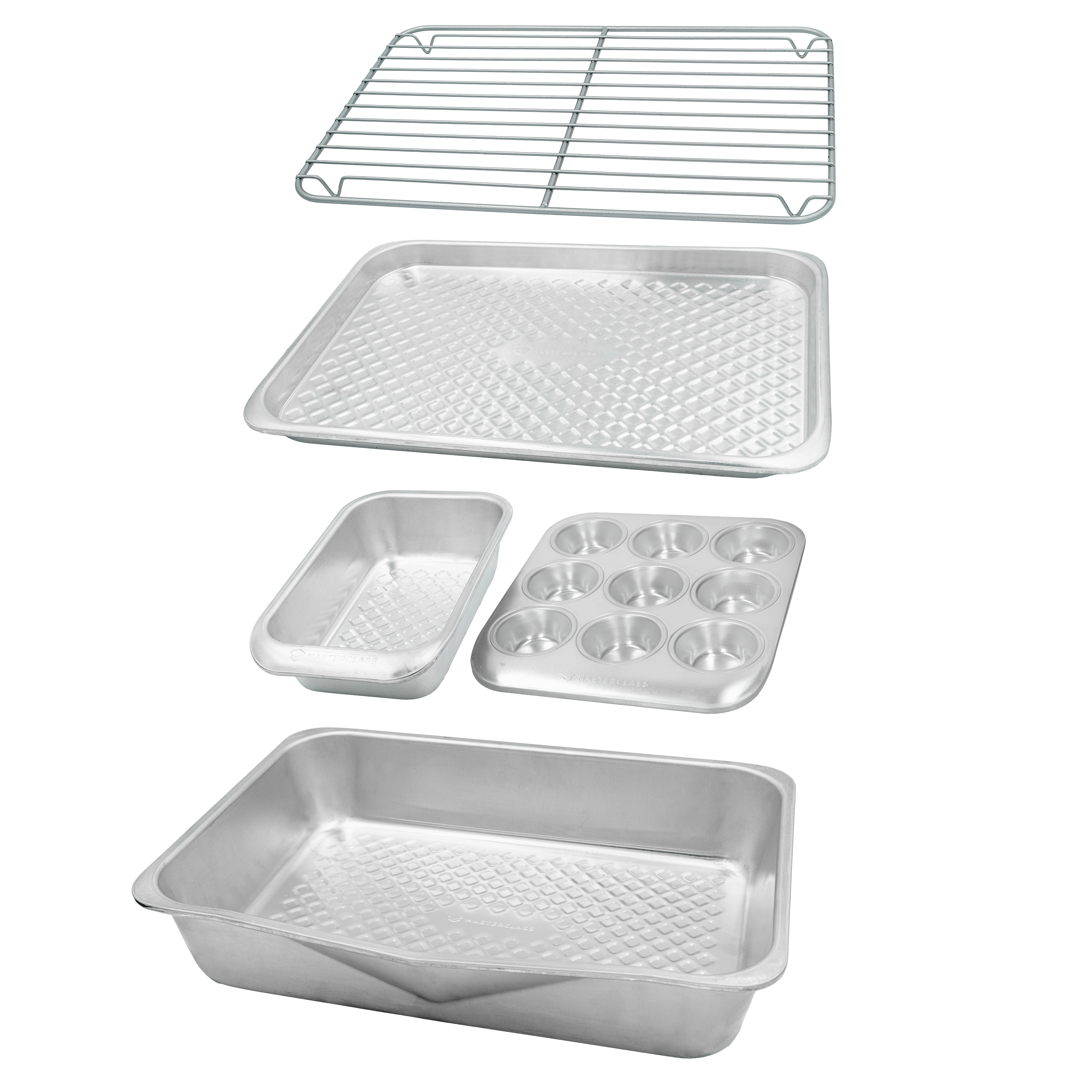 Masterclass Recycled Aluminium 5 Piece Stacking Baking & Roasting Set