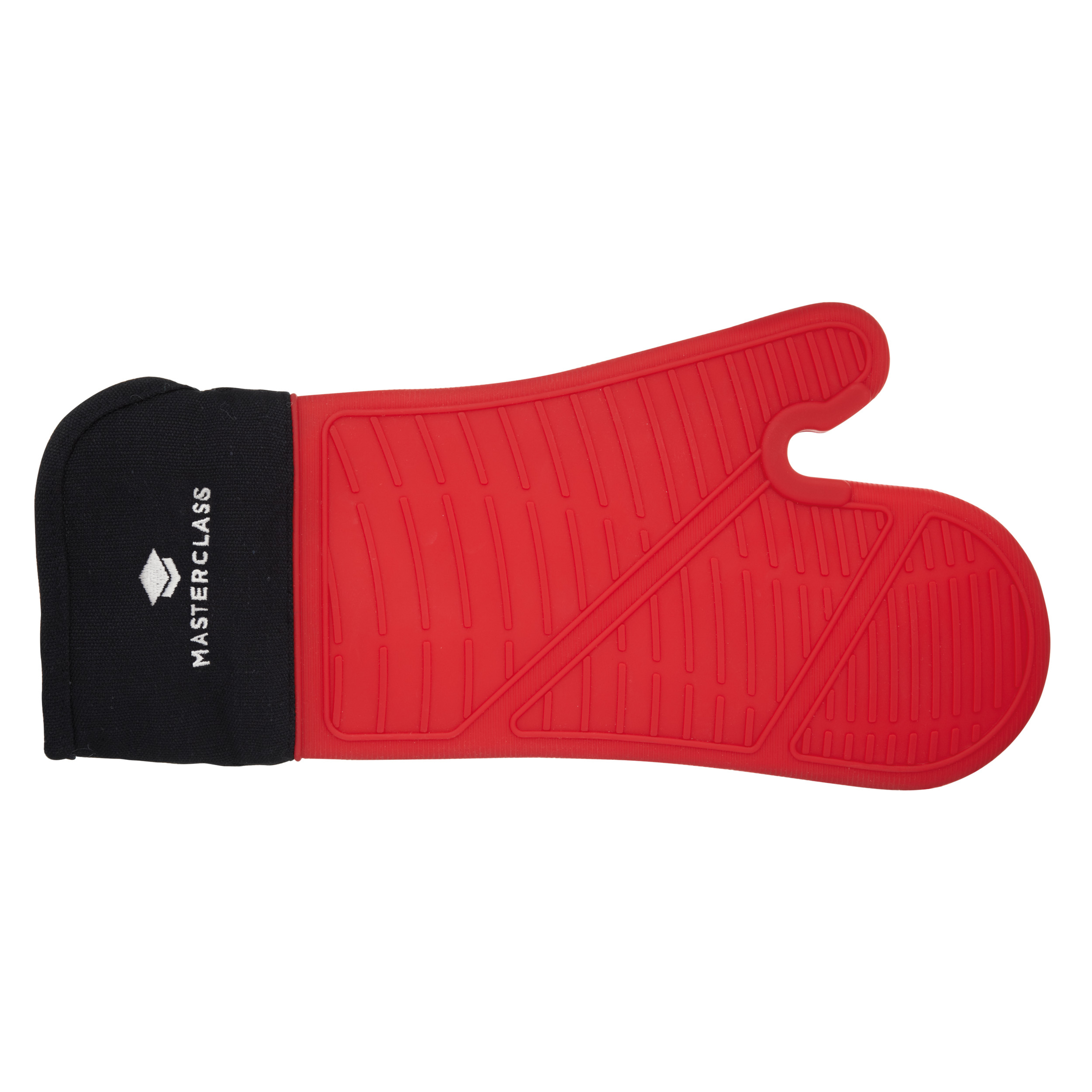 Masterclass Seamless Silicone Single Oven Glove - Black & Red