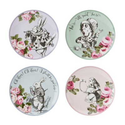 Victoria & Albert 4 x Alice in Wonderland Bone China Side Plates