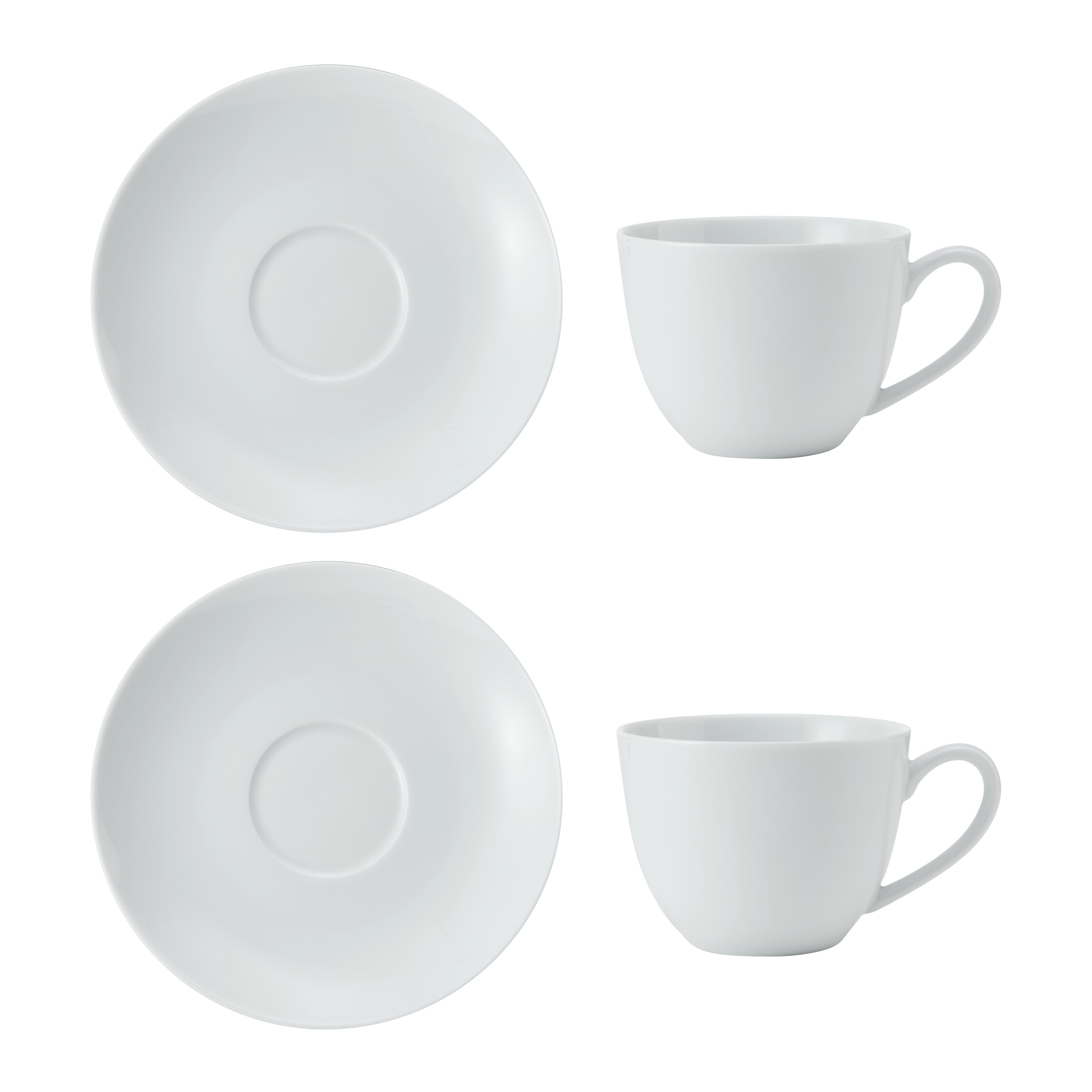 Mikasa Chalk Porcelain Cappuccino Cup & Saucer Set - White