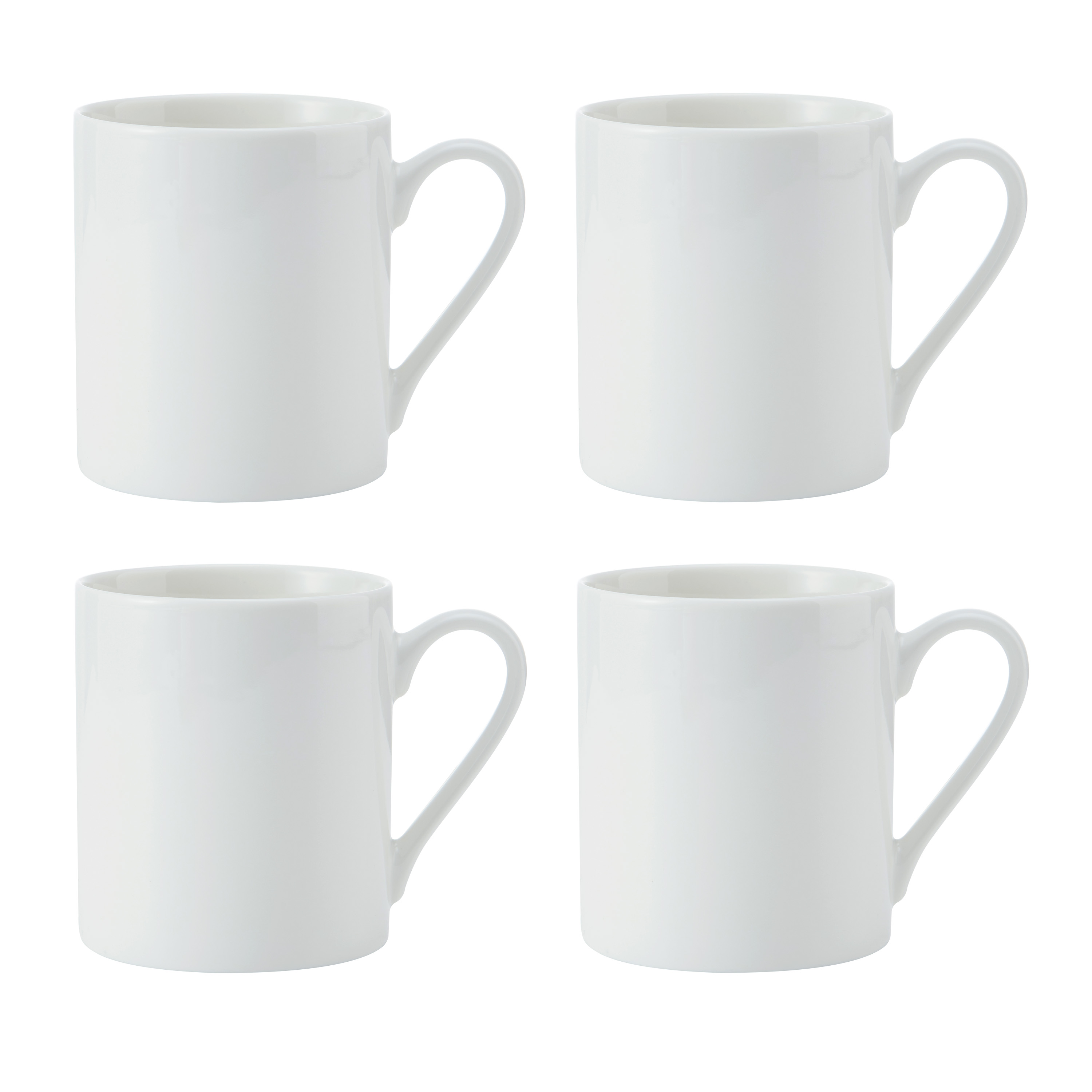 Mikasa 4 x Egret Fine China Mugs- White