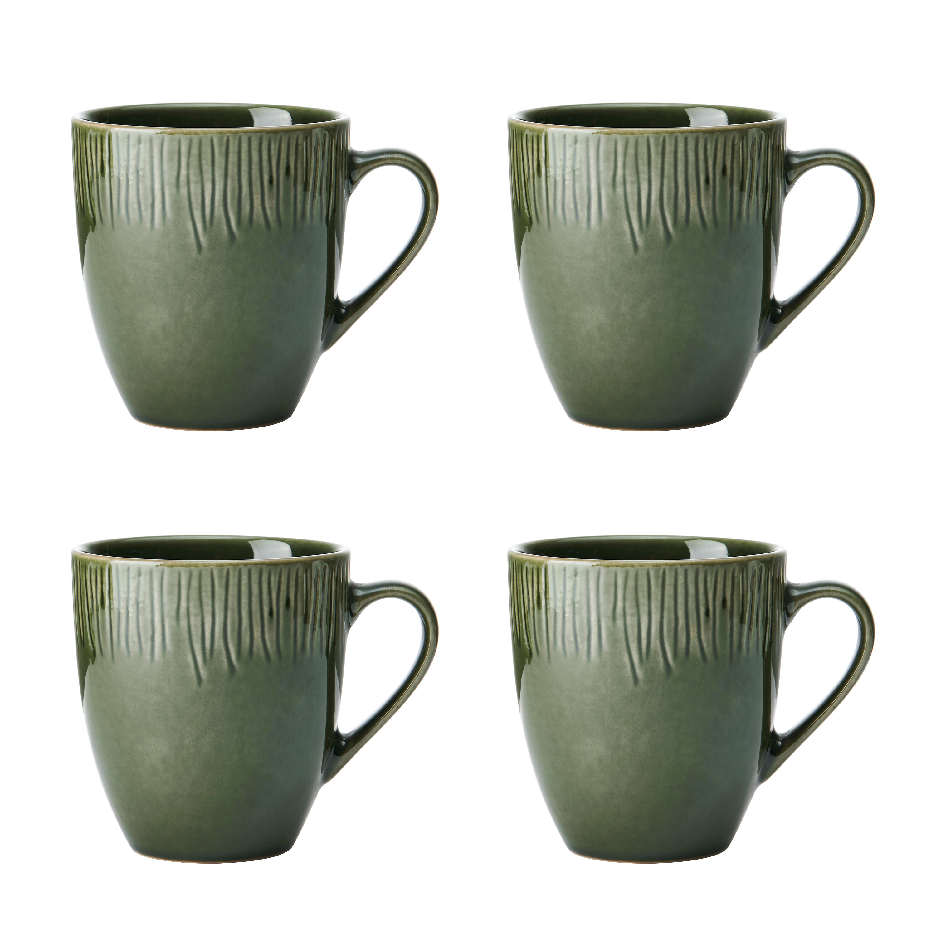 Mikasa 4 x Jardin Stoneware Mugs - Green