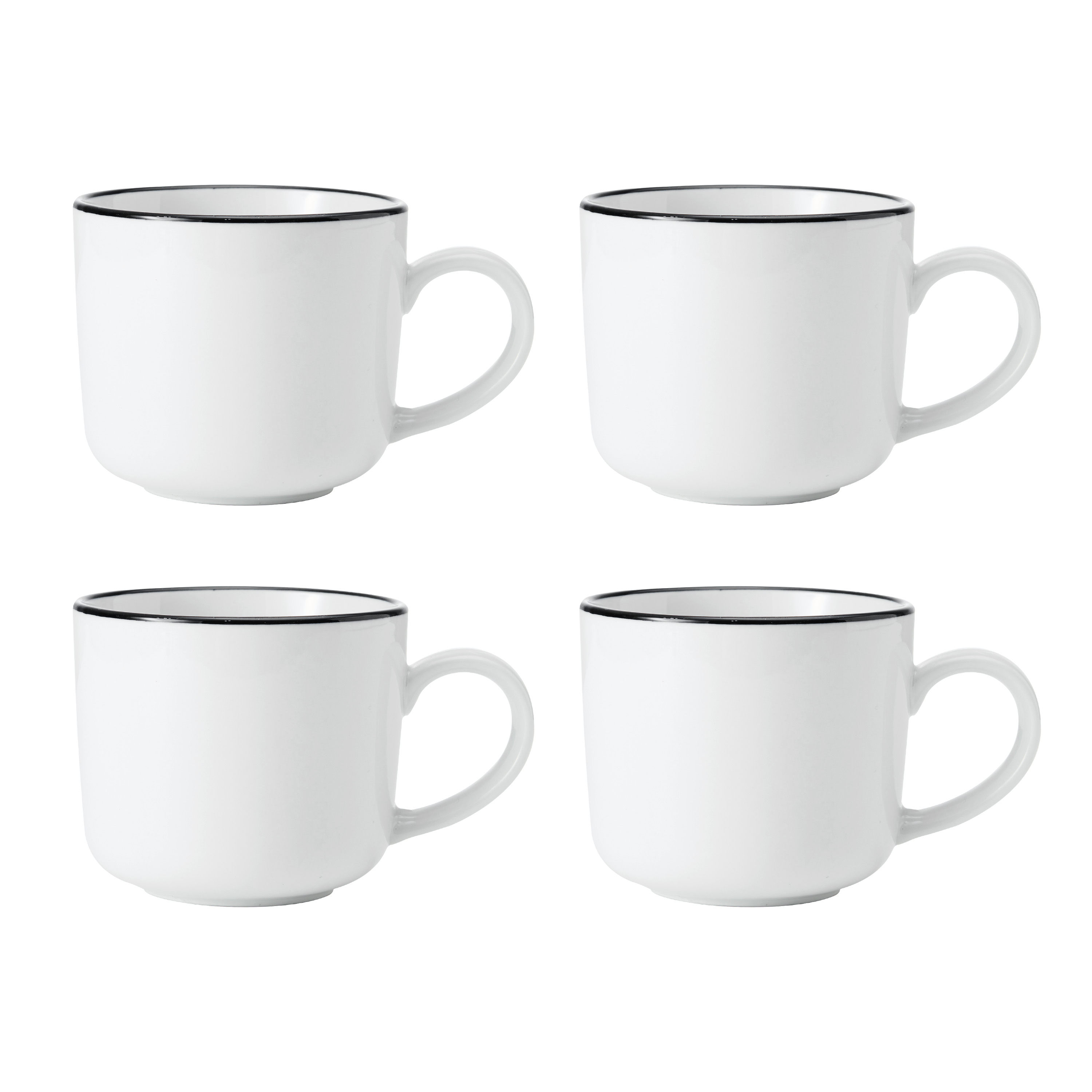 Mikasa 4 x Limestone Stoneware Mugs - White