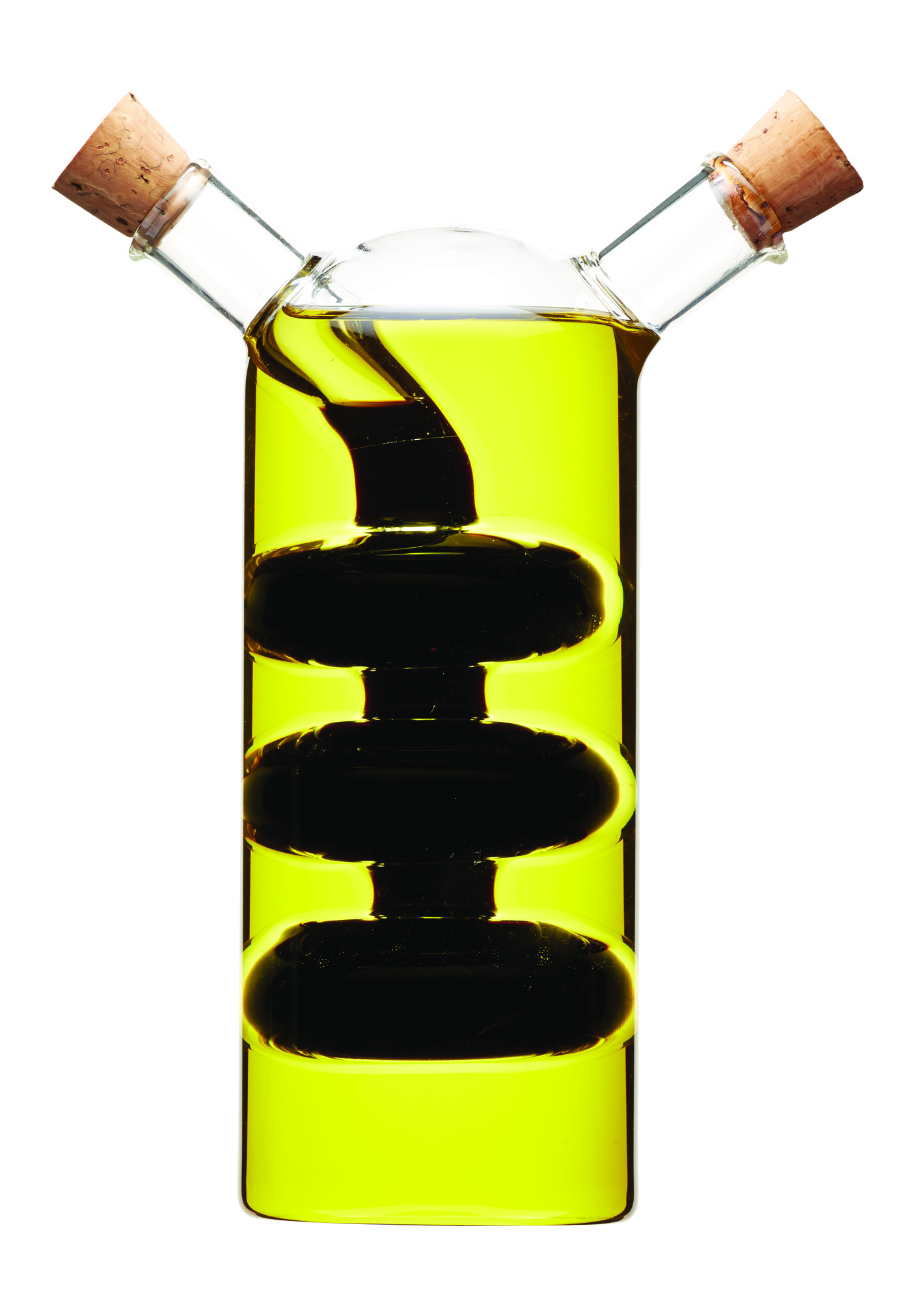 KitchenCraft World of Flavours Italian Glass 300 & 100ml Dual Oil & Vinegar Bottle