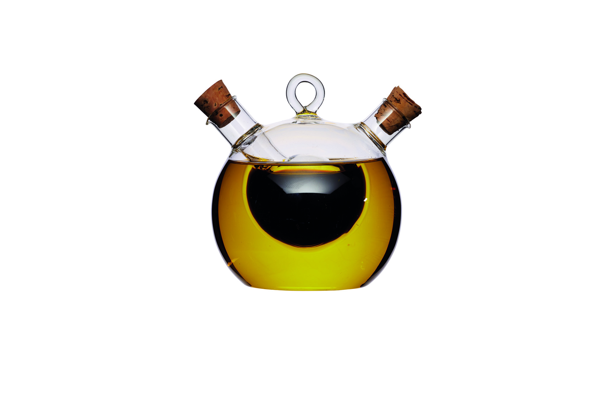 KitchenCraft World of Flavours Italian Glass 350 & 70ml Dual Oil & Vinegar Bottle