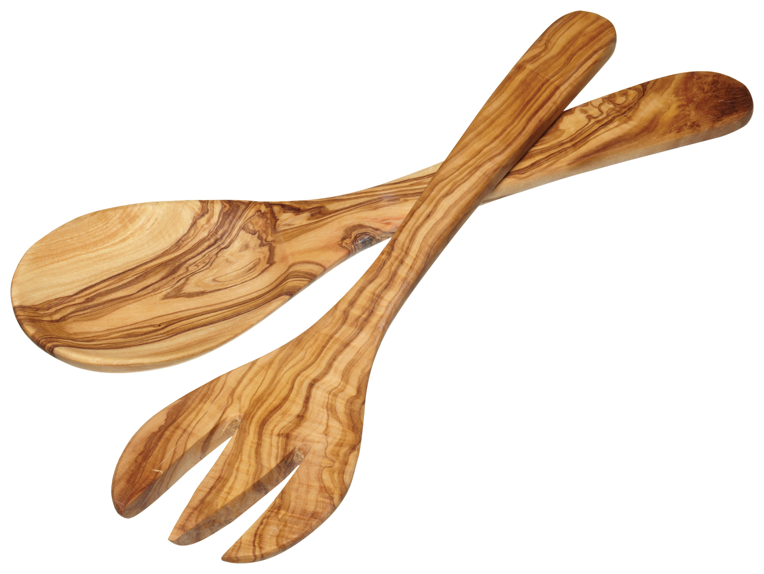 KitchenCraft World of Flavours Italian Olive Wood 29cm Salad Servers