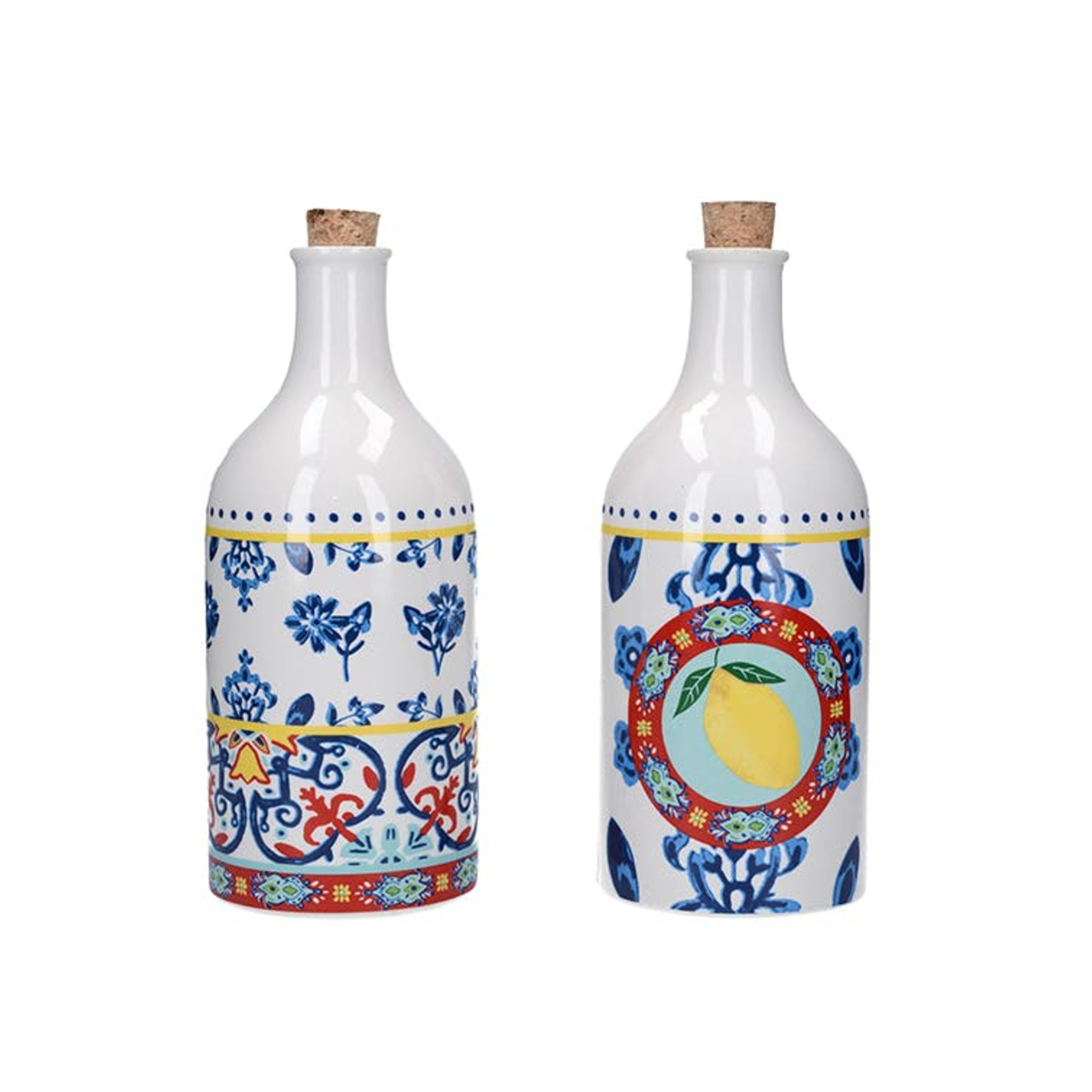 KitchenCraft World of Flavours 2 Piece Ceramic 500ml Oil & Vinegar Bottle Set