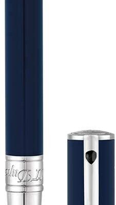 S.T. Dupont D-Initial Rollerball Pen - Blue & Chrome